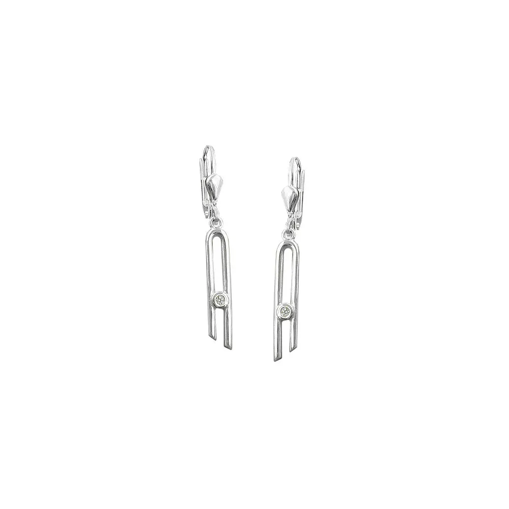 Ohrringe Brisur schmal mit Zirkonia Silber 925
