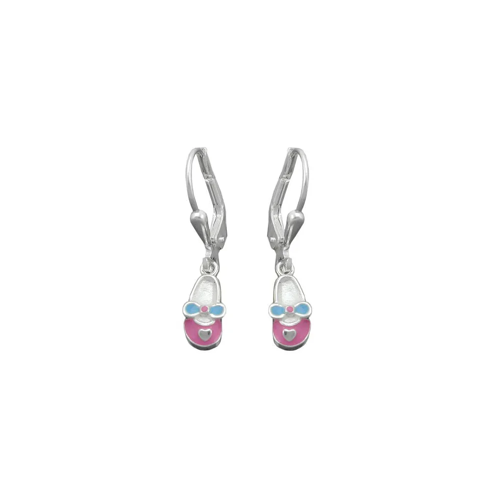 Ohrringe Brisur Schuh rosa-hellblau Silber 925