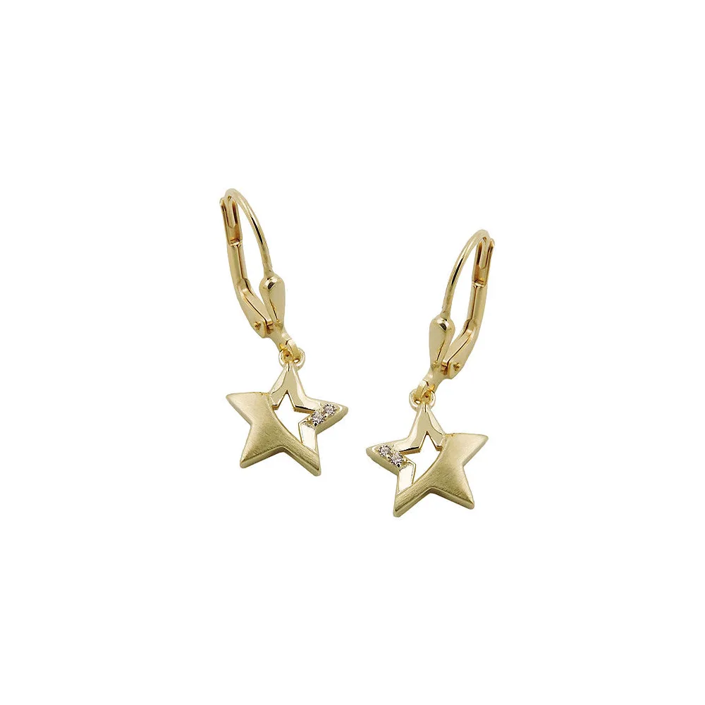 Ohrringe Brisur Stern mit Zirkonia Gold 375