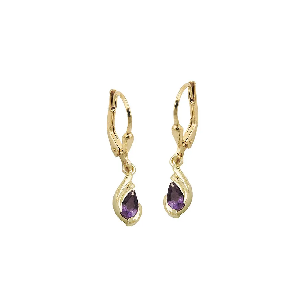 Ohrringe Brisur Tropfen Amethyst Gold 375