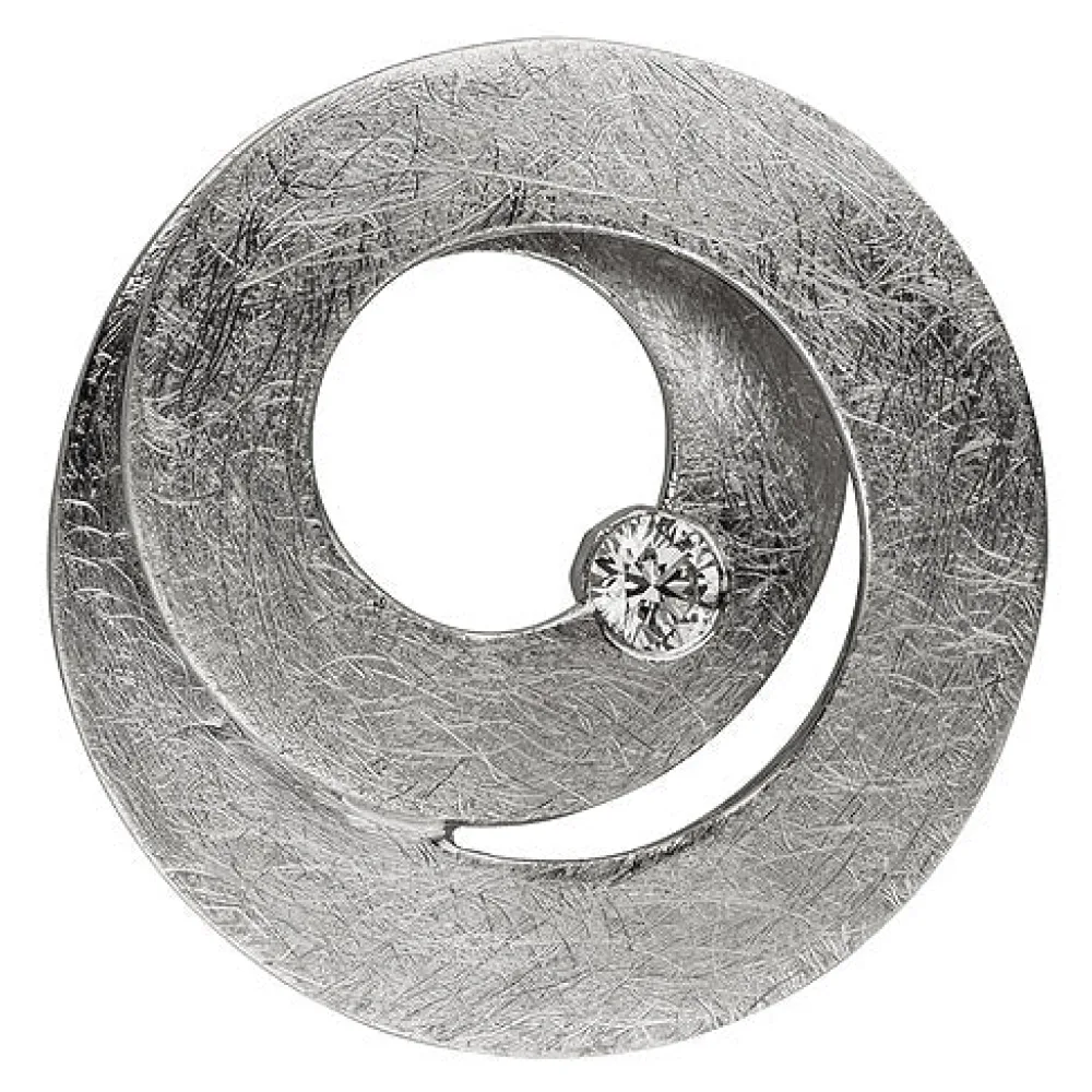 Anhänger 585 Gold Weißgold eismatt 1 Diamant Brillant Diamantanhänger