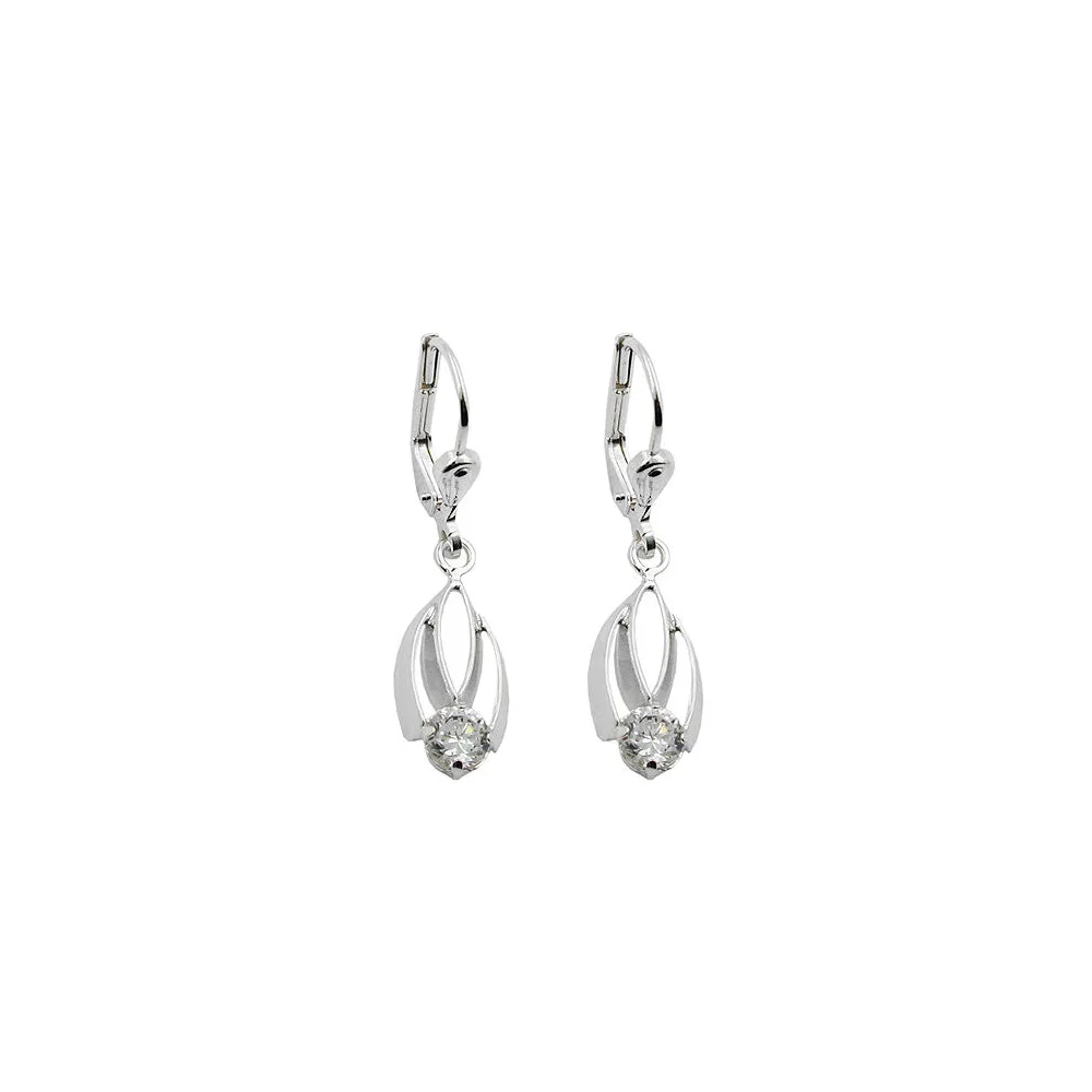 Ohrringe Brisur Zirkonia weiß Silber 925