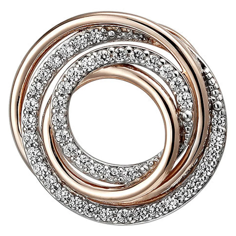 Anhänger 925 Silber bicolor rotgold vergoldet 44 Zirkonia