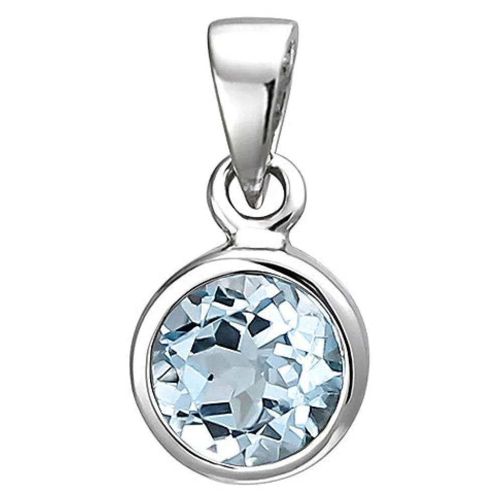 Anhänger 925 Sterling Silber 1 Blautopas hellblau blau
