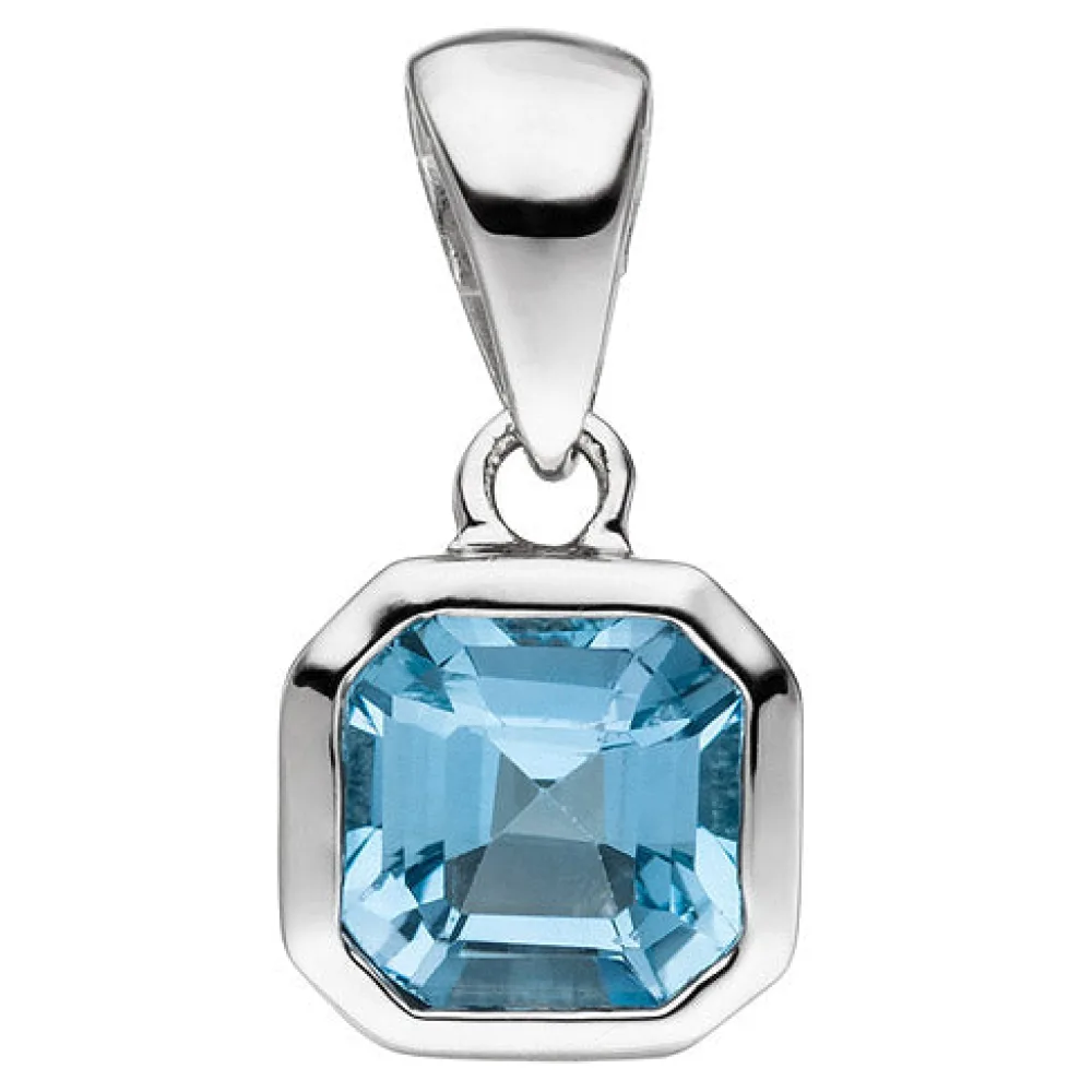 Anhänger 925 Sterling Silber 1 Blautopas hellblau blau Silberanhänger