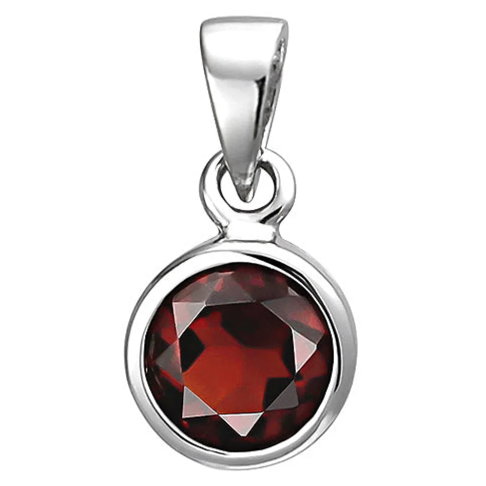 Anhänger 925 Sterling Silber 1 Granat rot