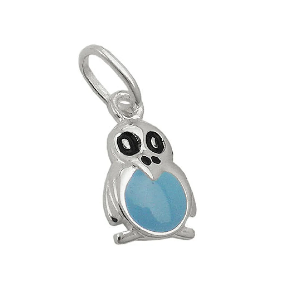 Anhänger Pinguin blau Silber 925