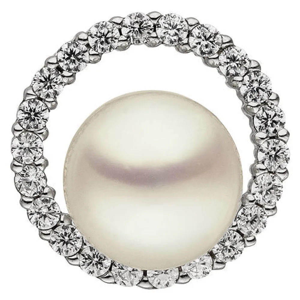 Anhänger 925 Sterling Silber 1 Süßwasser Perle 22 Zirkonia Perlenanhänger