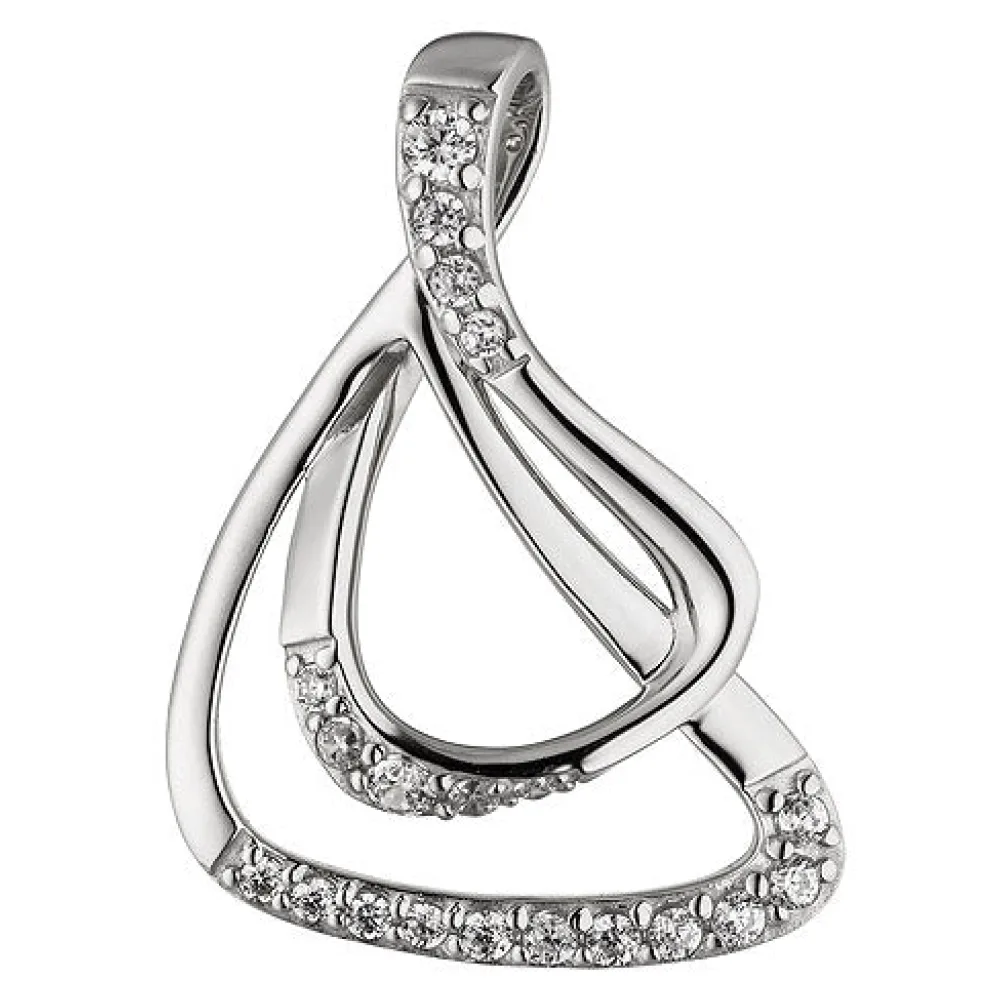 Anhänger 925 Sterling Silber 20 Zirkonia Silberanhänger