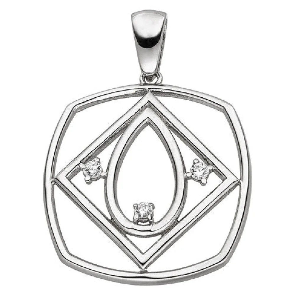 Anhänger 925 Sterling Silber 3 Zirkonia Silberanhänger