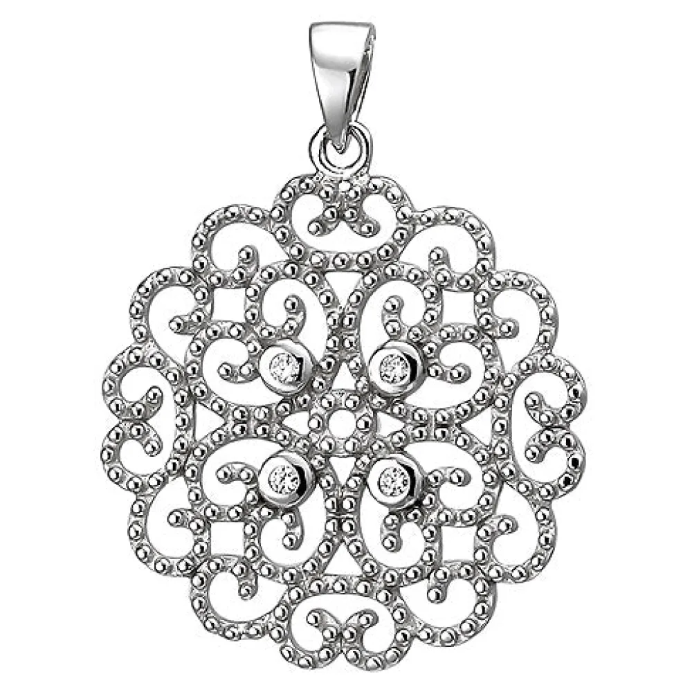 Anhänger 925 Sterling Silber 4 Zirkonia Silberanhänger