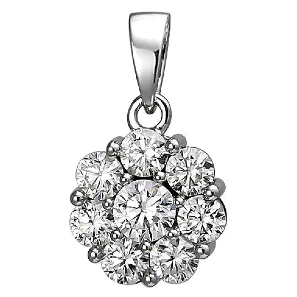 Anhänger 925 Sterling Silber 8 Zirkonia Silberanhänger