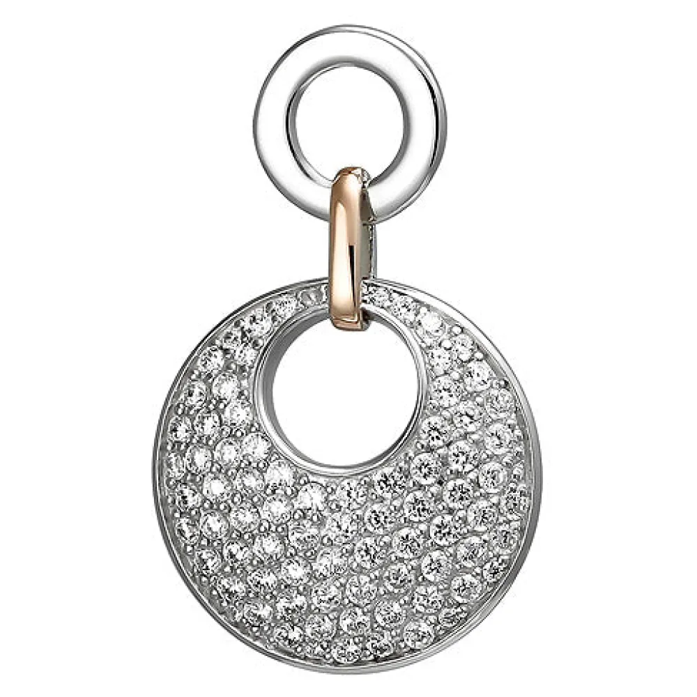 Anhänger 925 Sterling Silber bicolor vergoldet 80 Zirkonia Silberanhänger
