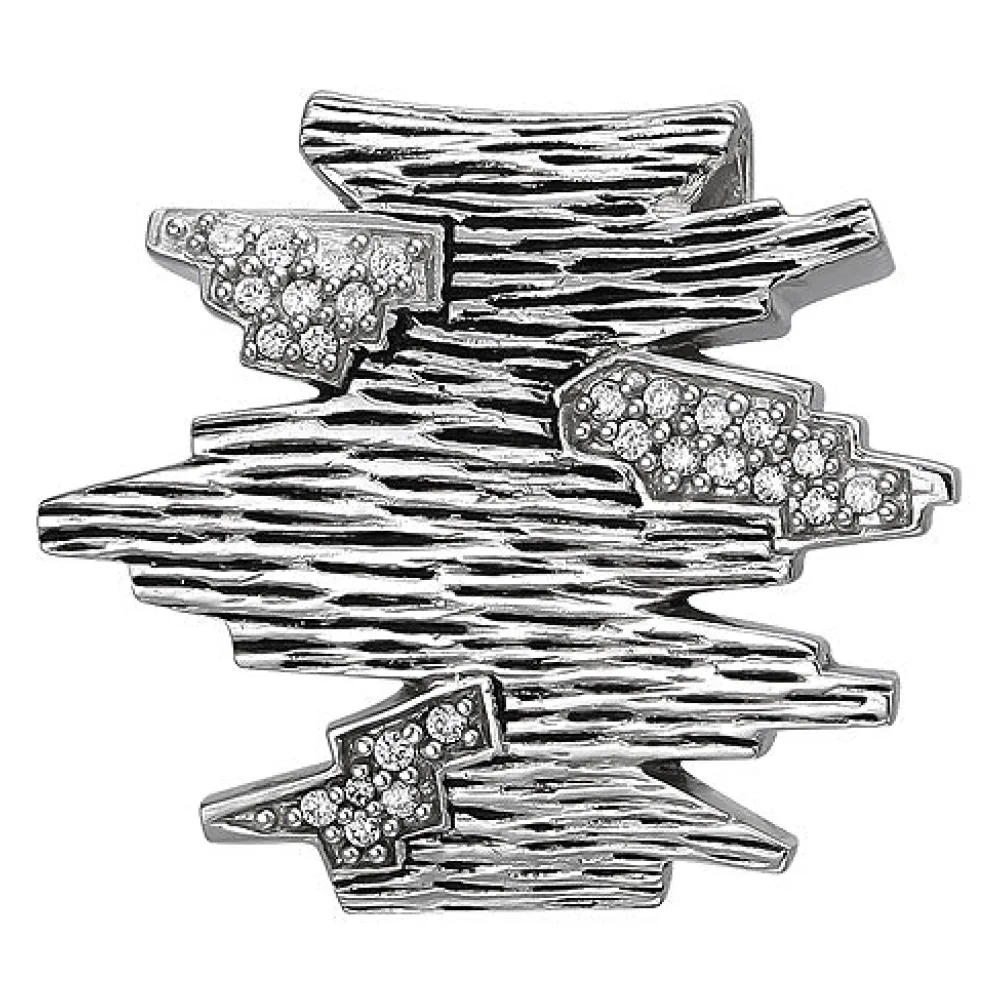 Anhänger 925 Sterling Silber geschwärzt 26 Zirkonia Silberanhänger