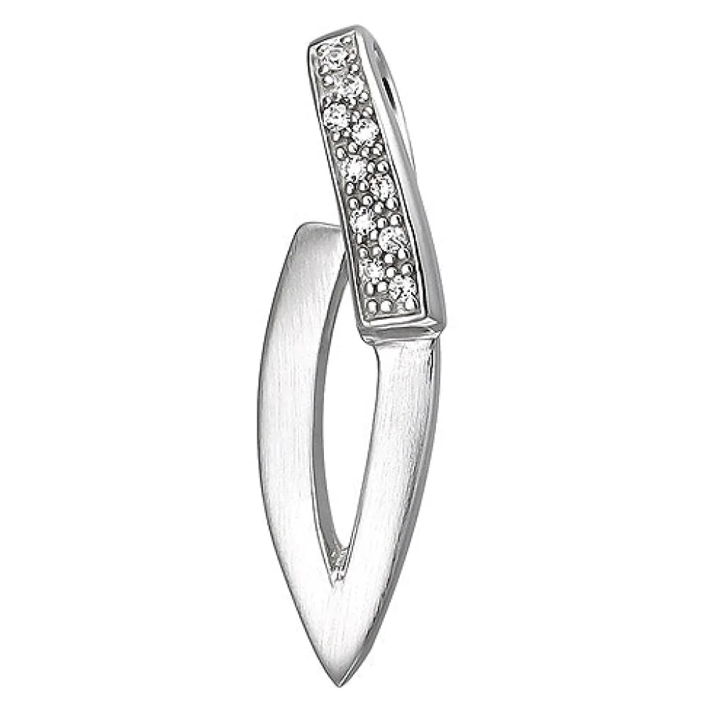 Anhänger 925 Sterling Silber matt 10 Zirkonia Silberanhänger