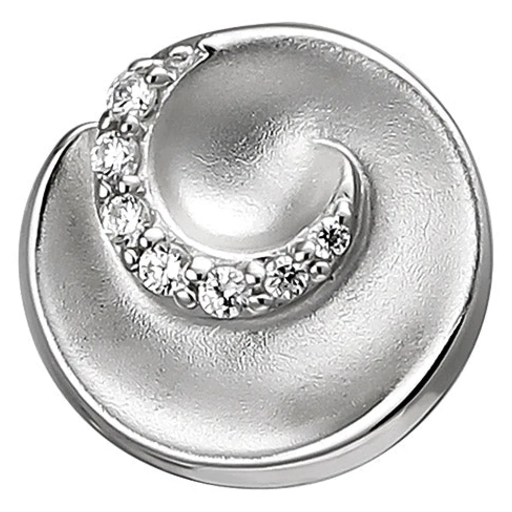 Anhänger 925 Sterling Silber matt 7 Zirkonia Silberanhänger