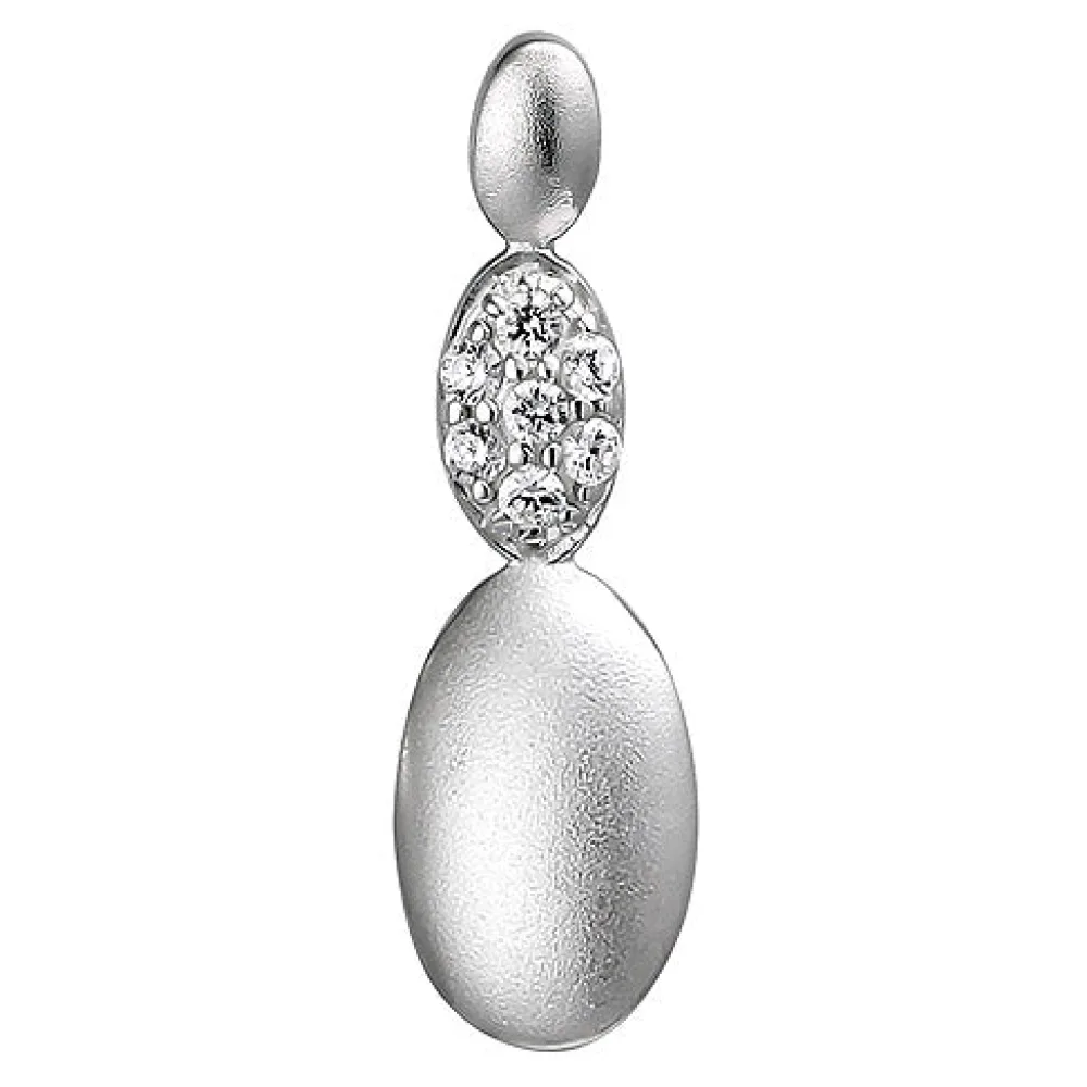 Anhänger 925 Sterling Silber matt 7 Zirkonia Silberanhänger