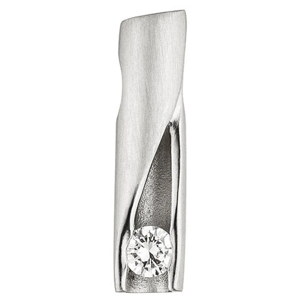 Anhänger 950 Platin teil matt 1 Diamant Brillant 0 11ct. Platinanhänger
