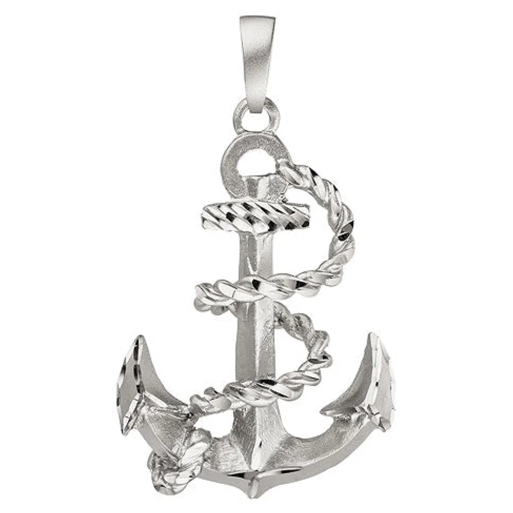 Anhänger Anker 925 Sterling Silber teil matt Silberanhänger Ankeranhänger