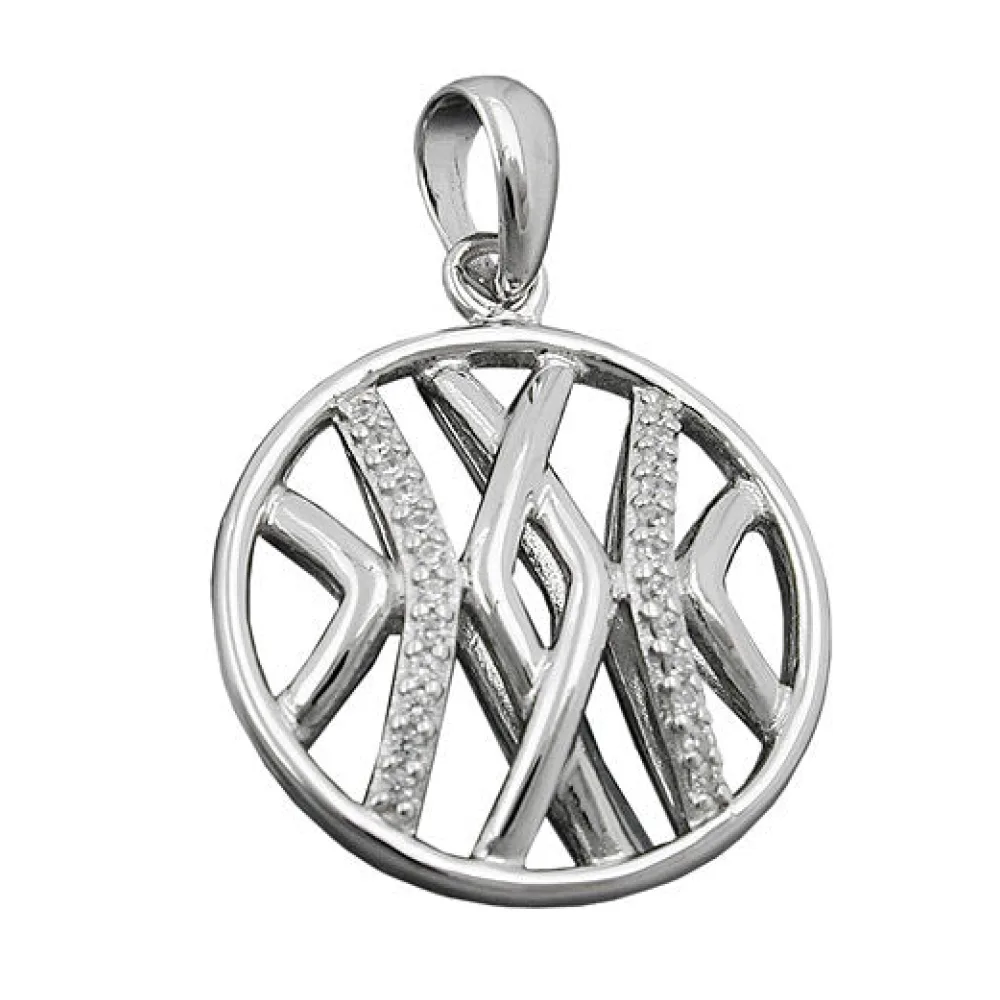 Anhänger rund mit Zirkonia Silber 925