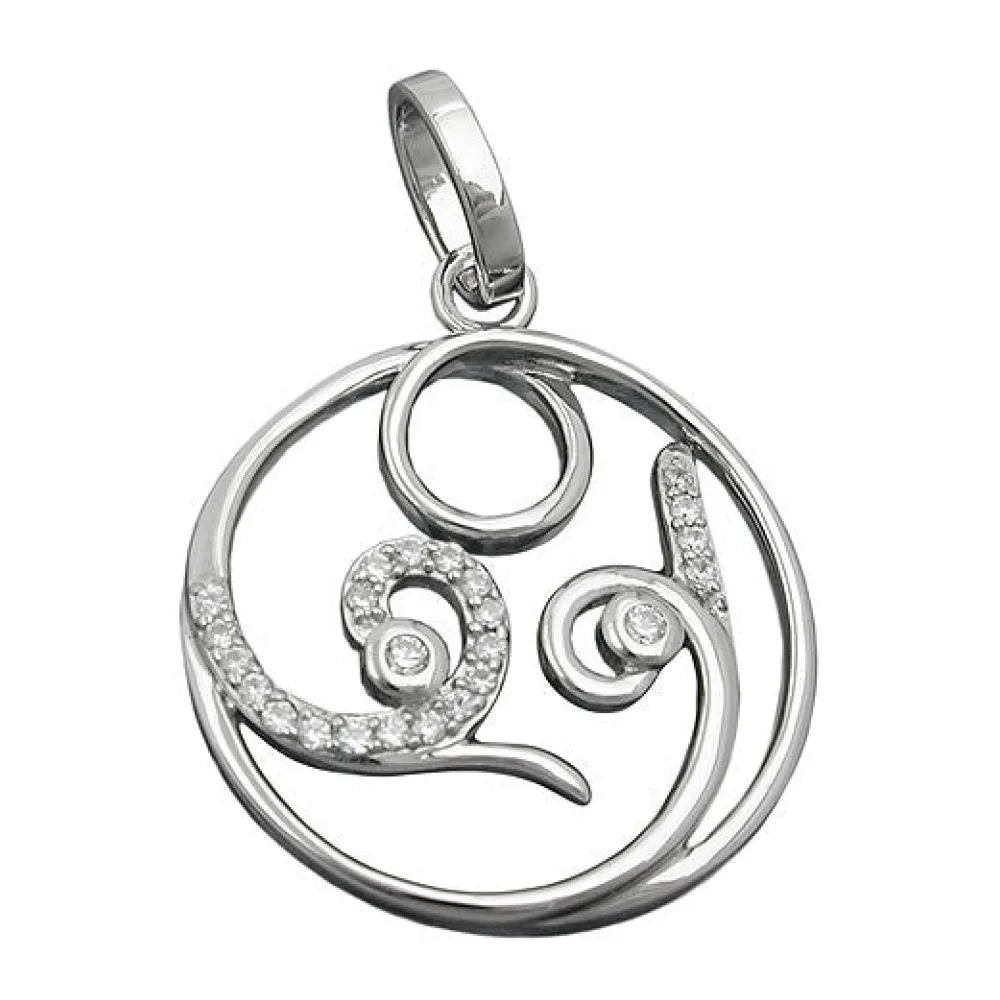 Anhänger rund mit Zirkonia Silber 925