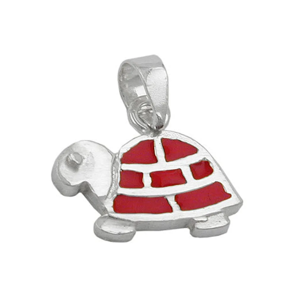 Anhänger Schildkröte rot-silber 925