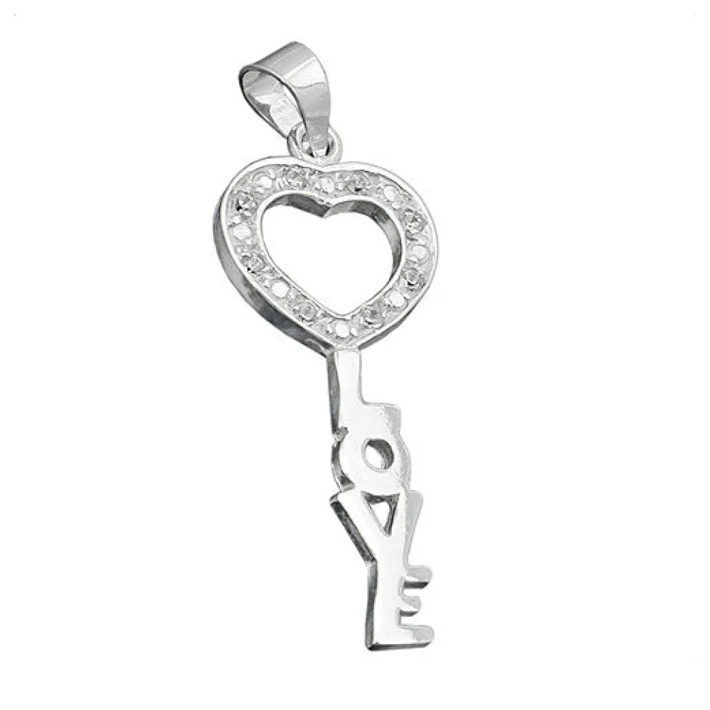 Anhänger Schlüssel Zirkonia Silber 925