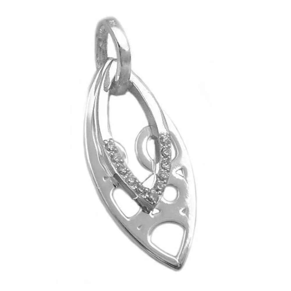Anhänger spitzoval Zirkonia Silber 925