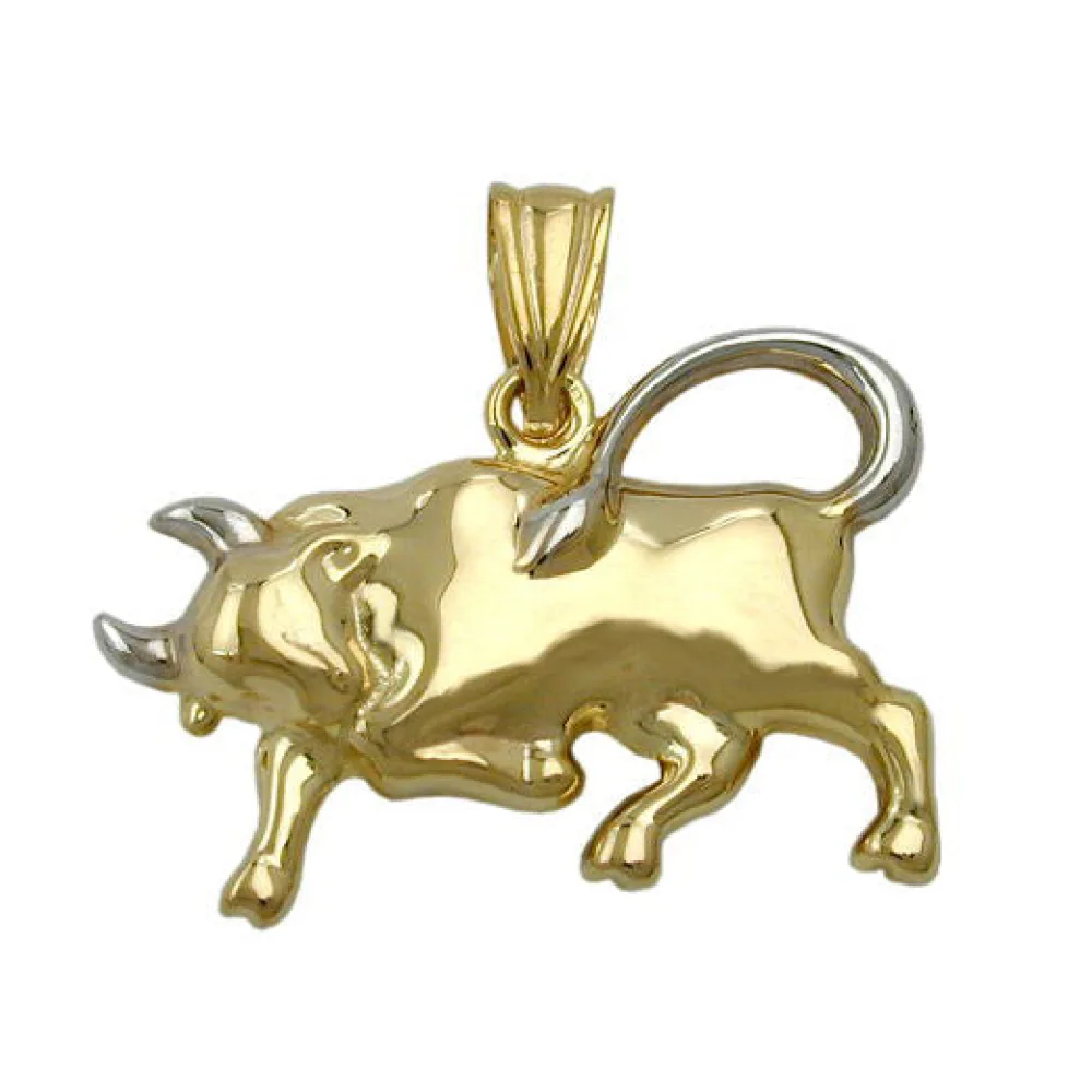 Anhänger Stier bicolor Gold 375