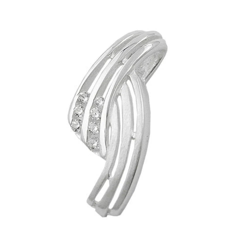 Anhänger streifig Zirkonia Silber 925