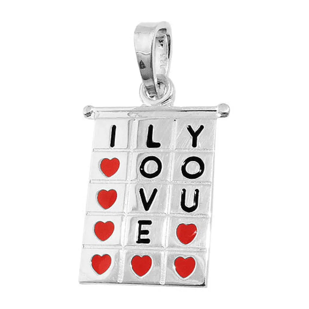 Anhänger Viereck I-LOVE-YOU 925