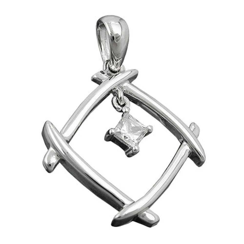 Anhänger Viereck Zirkonia Silber 925