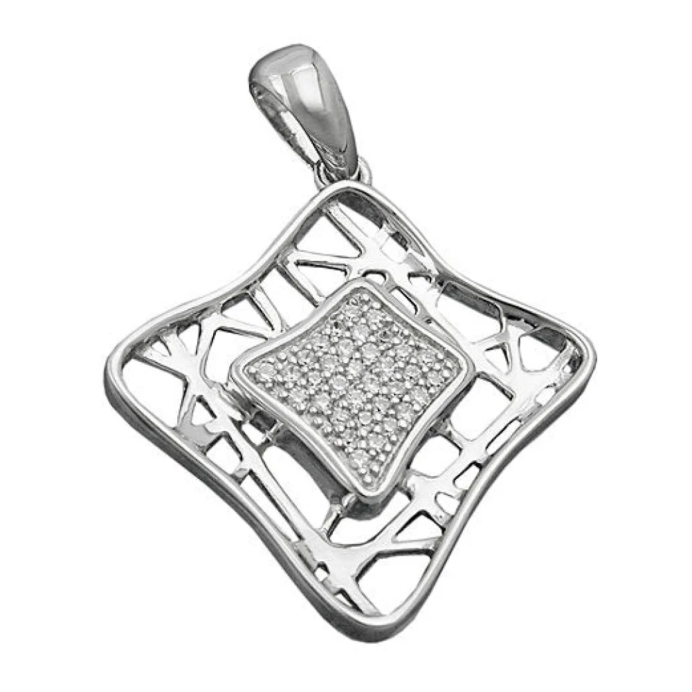 Anhänger Viereck Zirkonia Silber 925