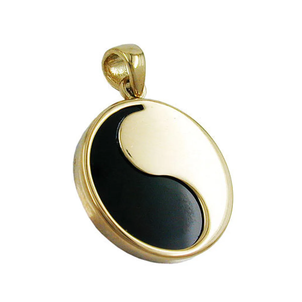 Anhänger Yin-Yang Onyx Gold 375