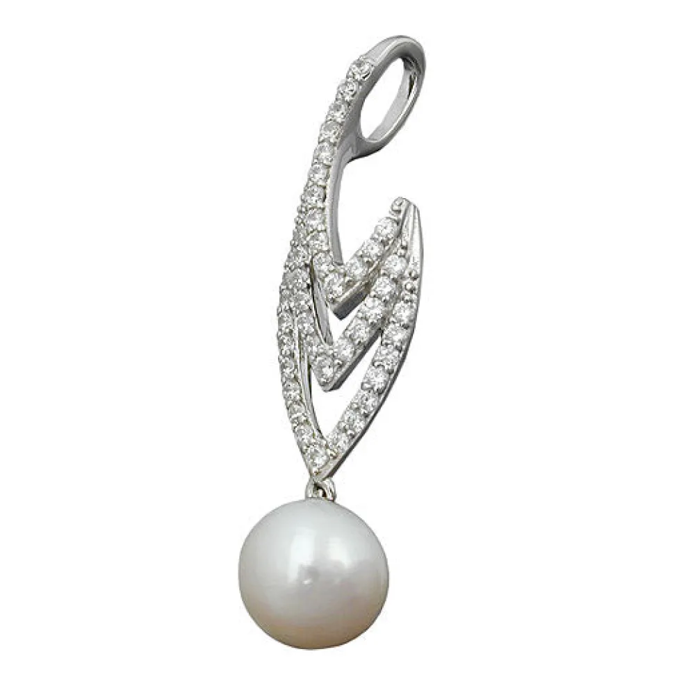 Anhänger Zirkonia und Perle Silber 925