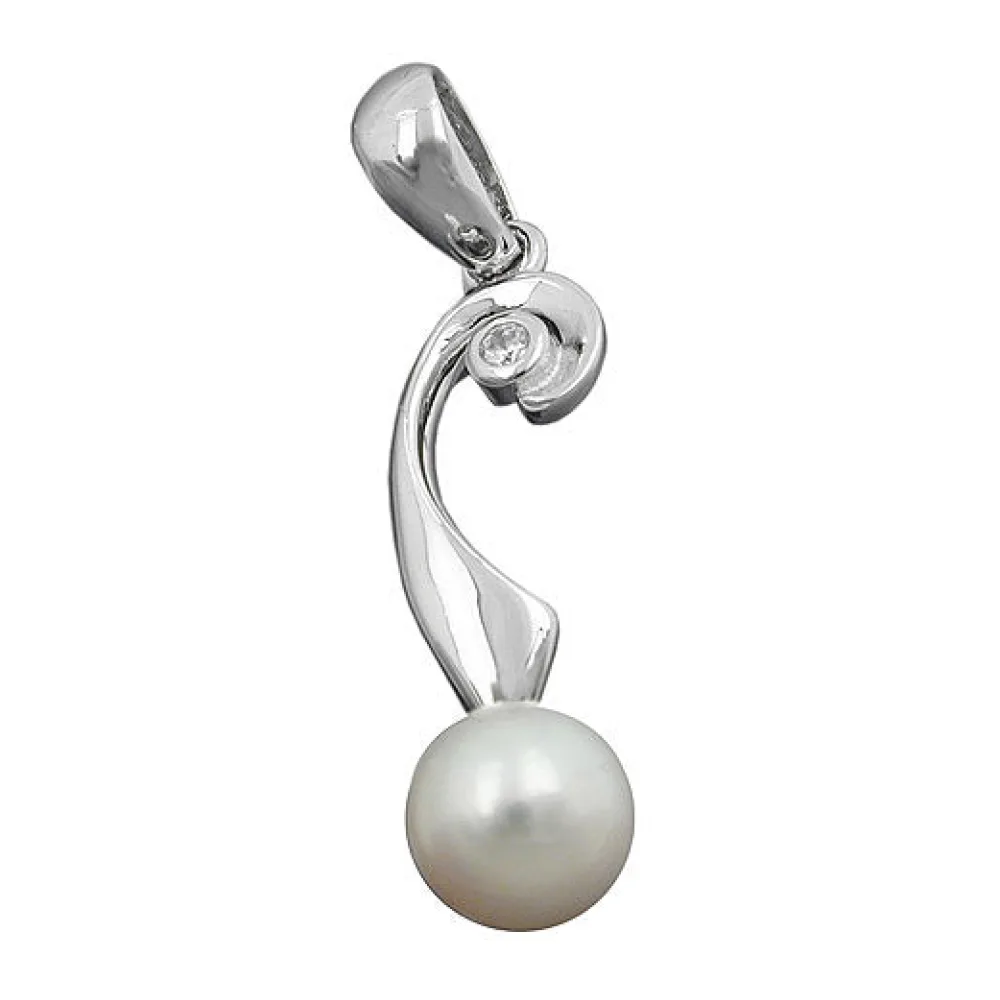 Anhänger Zirkonia und Perle Silber 925