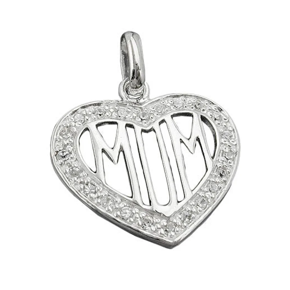 Anhänger Zirkonia-Herz MOM Silber 925