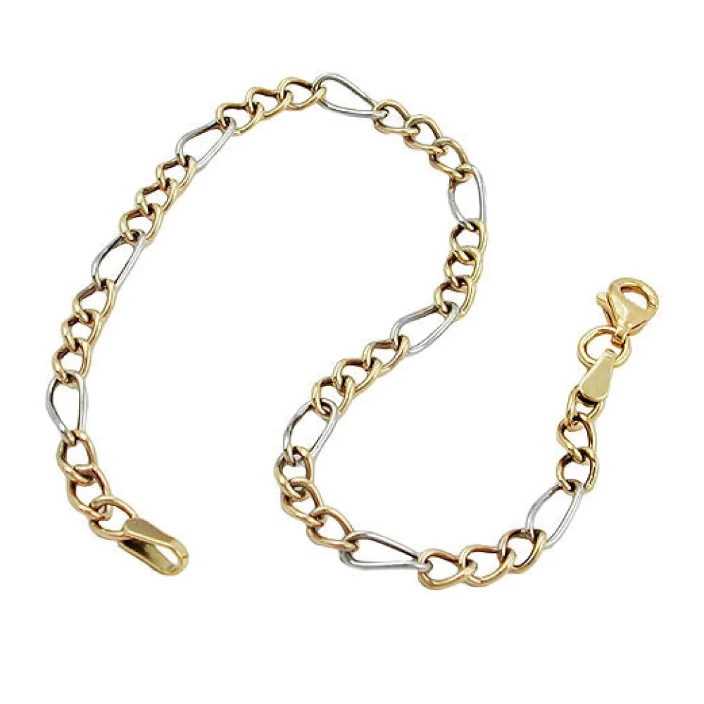 Armband Figaro Panzer bicolor Gold 375