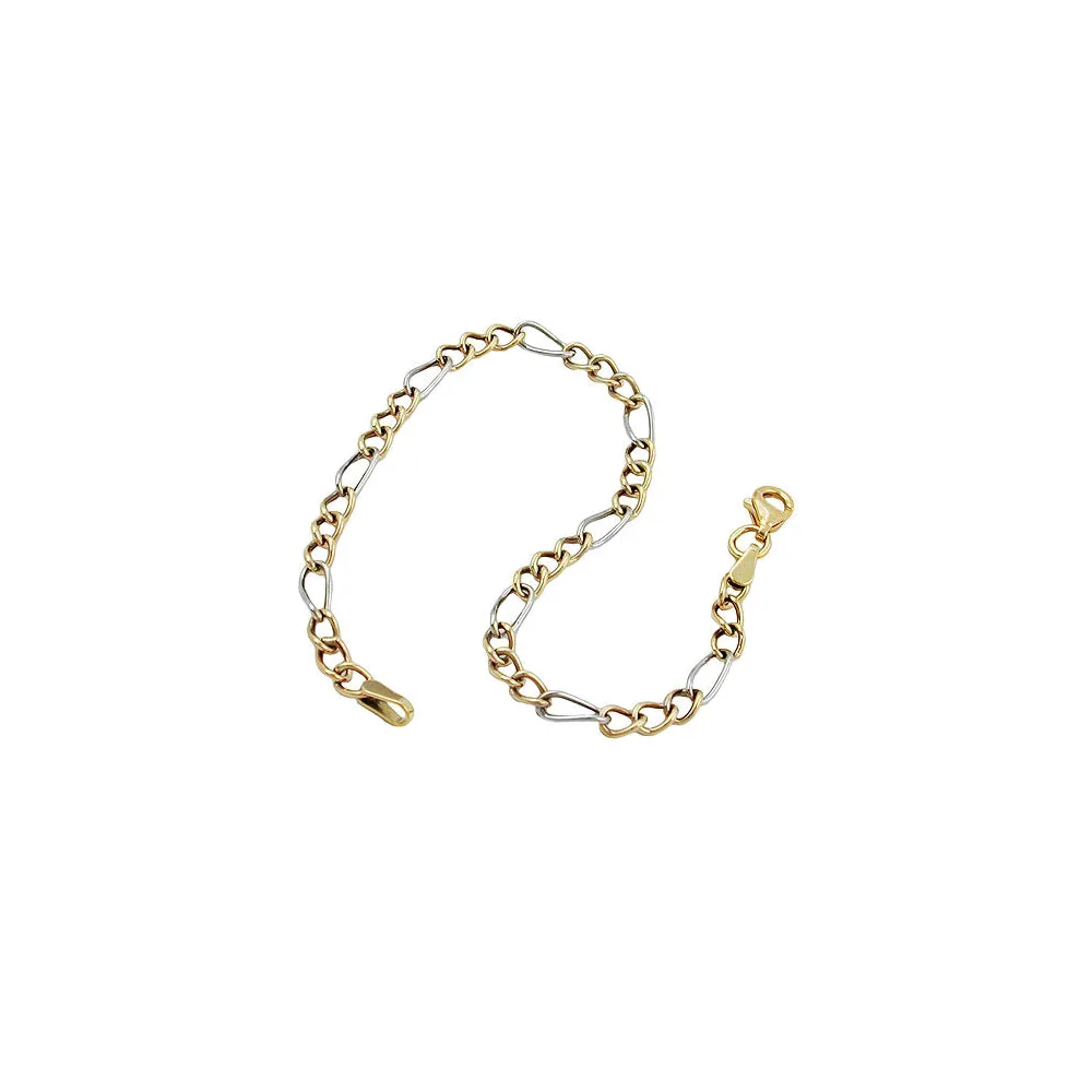 Armband Figaro Panzer bicolor Gold 375