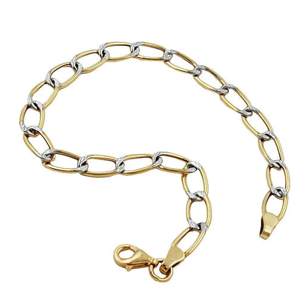 Armband Weitpanzer bicolor Gold 375
