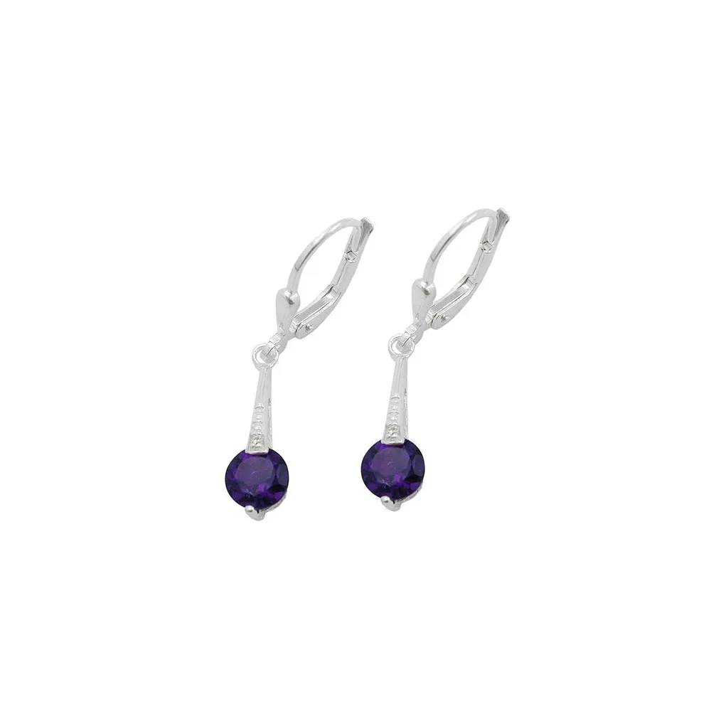 Ohrringe Brisur Amethyst Zirkonia Silber 925