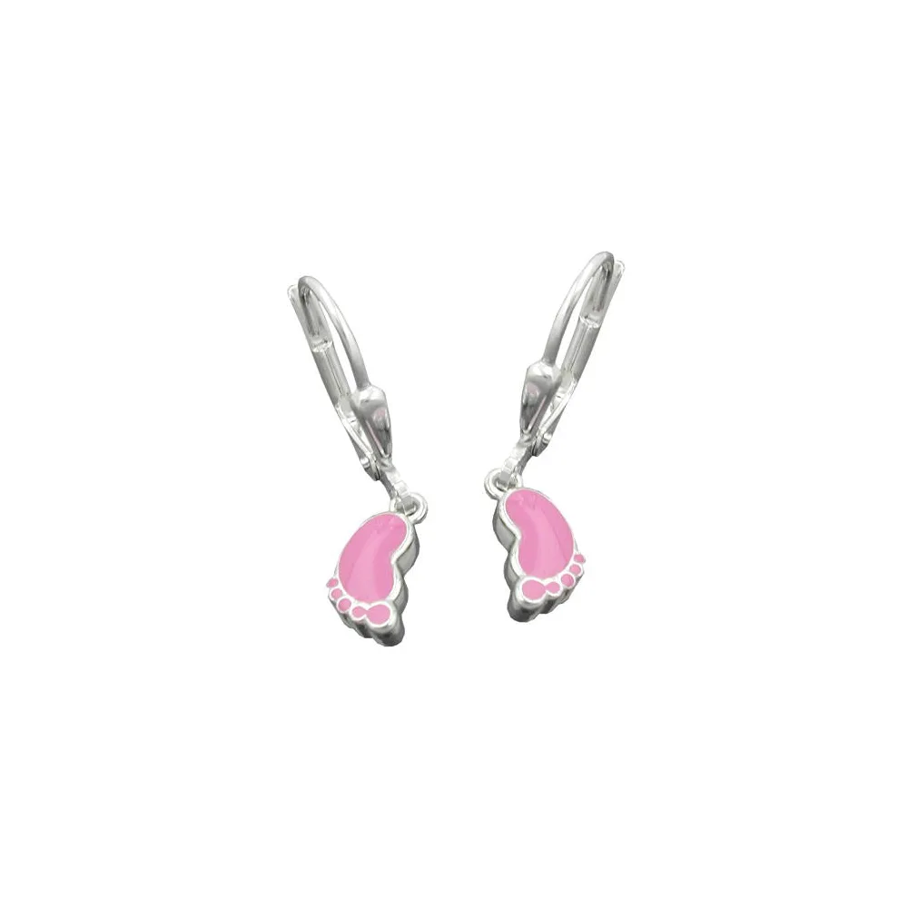 Ohrringe Brisur Fuß rosa Silber 925