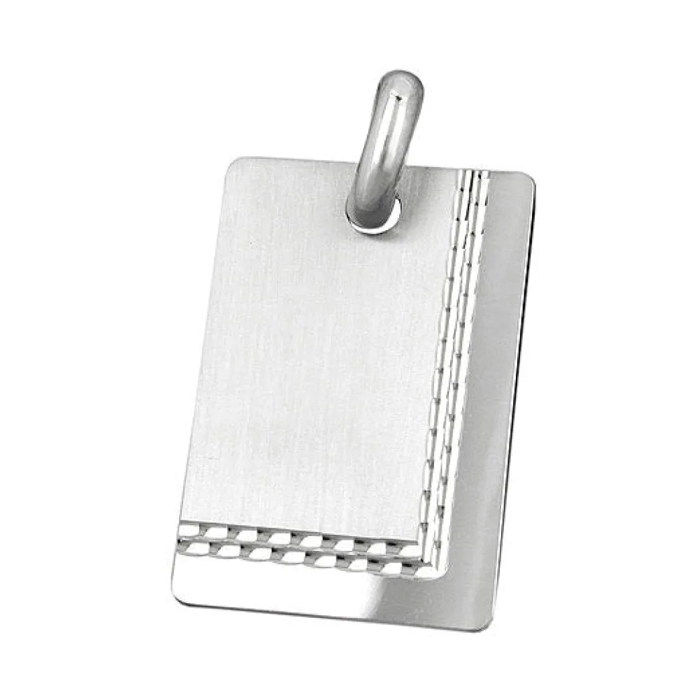 Anhänger Gravurplatte matt glänzend diamantiert Silber 925