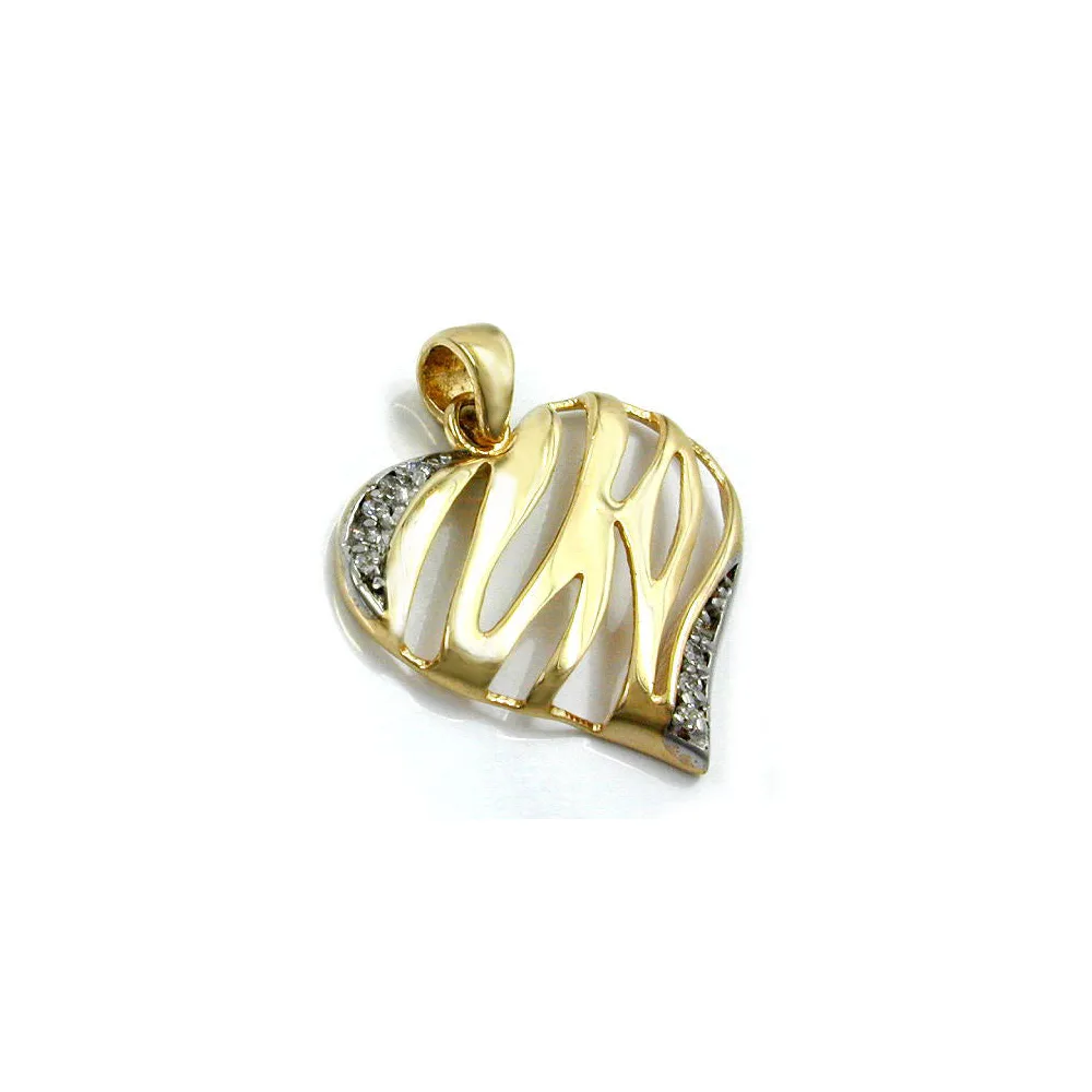 Anhänger Herz bicolor Zirkonia 9Kt