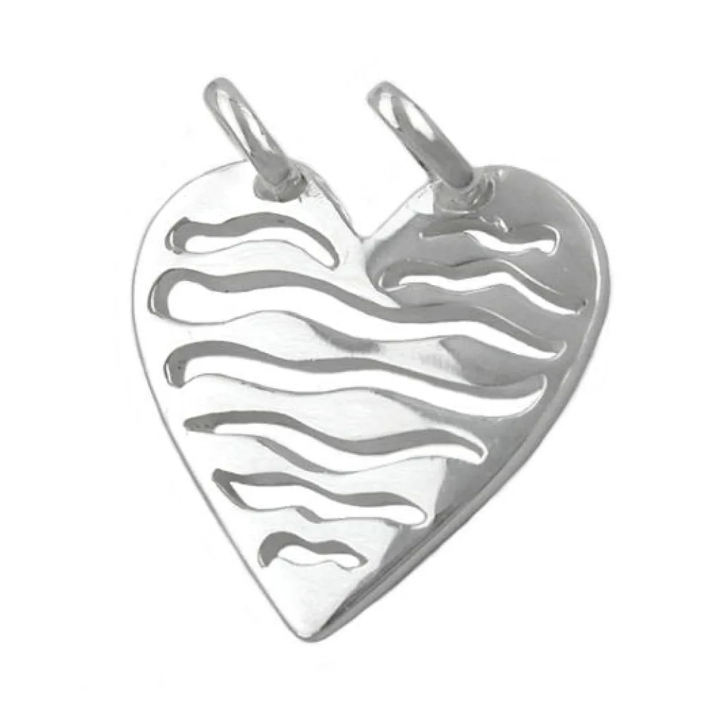 Anhänger Herz mit 2 Ösen Silber 925