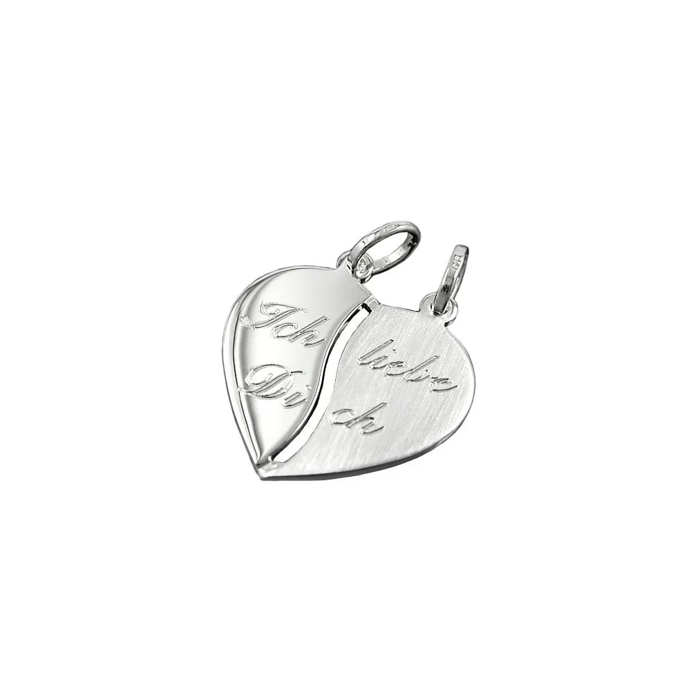 Anhänger Herz mit 2 Ösen Silber 925