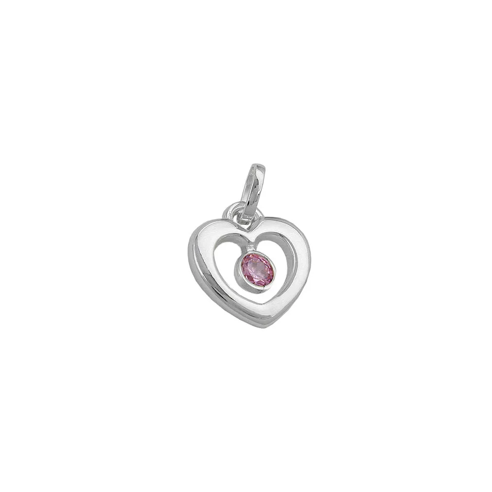 Anhänger Herz mit rosa Zirkonia 925