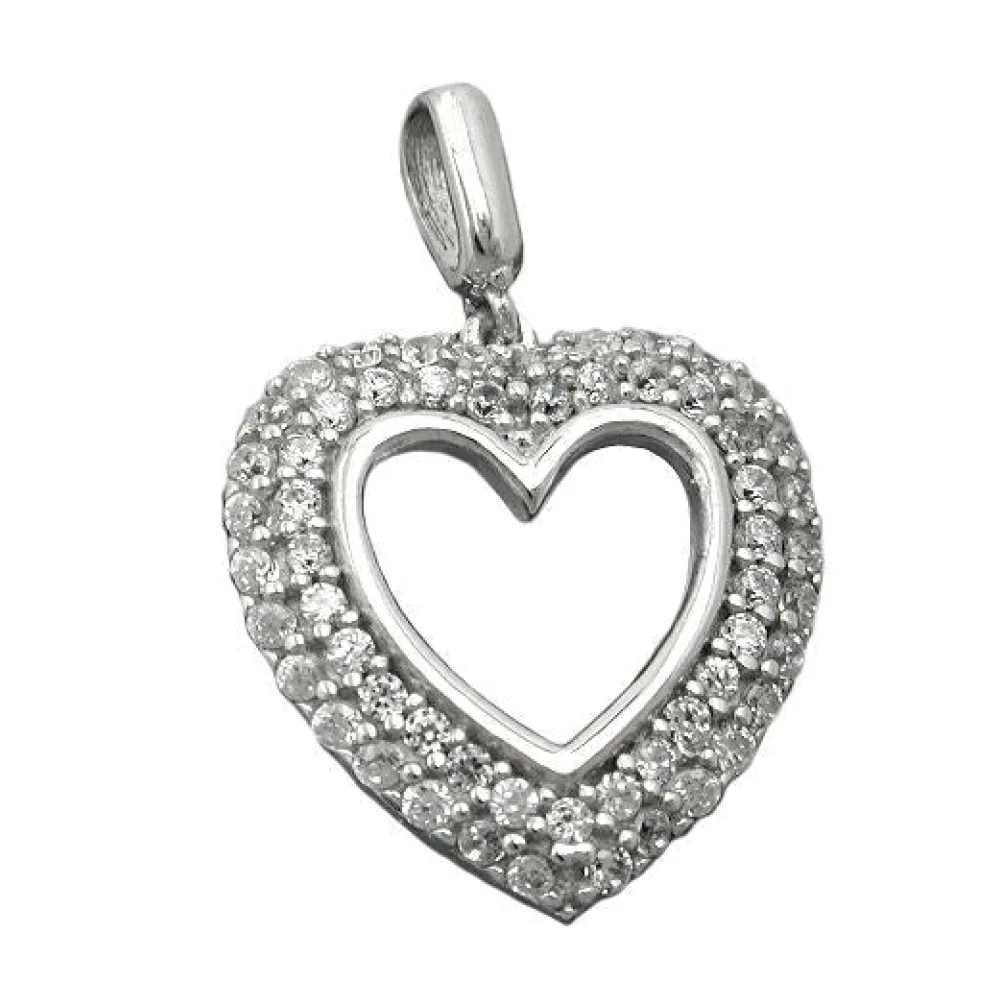 Anhänger Herz mit Zirkonia Silber 925