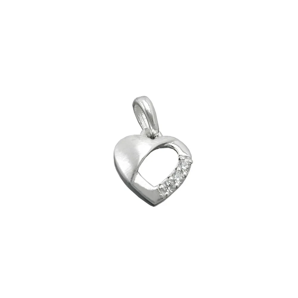 Anhänger Herz mit Zirkonia Silber 925