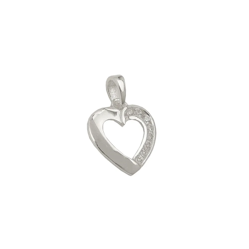 Anhänger Herz mit Zirkonia Silber 925